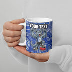 Personalized Kangaroos Football Mascot Ceramic Mug Aboriginal Dot Art Style Vibrant Indigenous Pattern Design