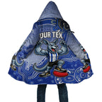 Personalized Kangaroos Football Mascot Cloak Aboriginal Dot Art Style Vibrant Indigenous Pattern Design