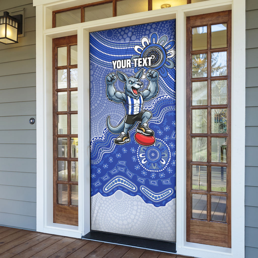 Personalized Kangaroos Football Mascot Door Cover Aboriginal Dot Art Style Vibrant Indigenous Pattern Design