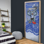 Personalized Kangaroos Football Mascot Door Cover Aboriginal Dot Art Style Vibrant Indigenous Pattern Design