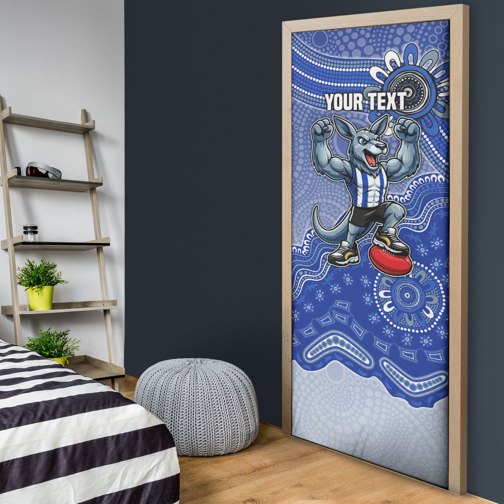 Personalized Kangaroos Football Mascot Door Cover Aboriginal Dot Art Style Vibrant Indigenous Pattern Design