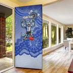 Personalized Kangaroos Football Mascot Door Cover Aboriginal Dot Art Style Vibrant Indigenous Pattern Design