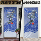Personalized Kangaroos Football Mascot Door Cover Aboriginal Dot Art Style Vibrant Indigenous Pattern Design