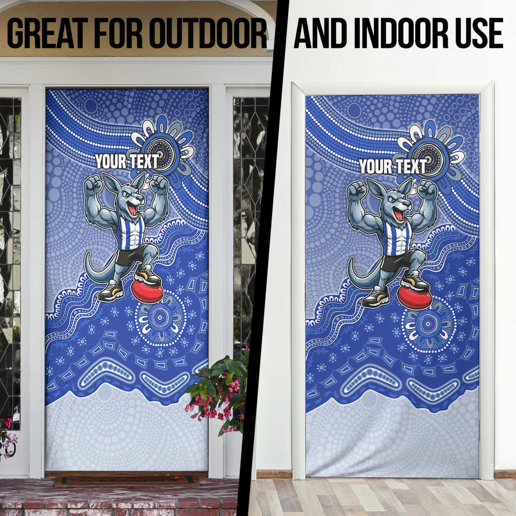 Personalized Kangaroos Football Mascot Door Cover Aboriginal Dot Art Style Vibrant Indigenous Pattern Design