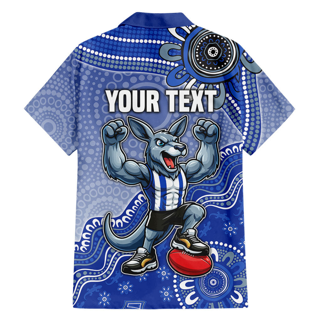 Personalized Kangaroos Football Mascot Family Matching Off Shoulder Short Dress and Hawaiian Shirt Aboriginal Dot Art Style Vibrant Indigenous Pattern Design
