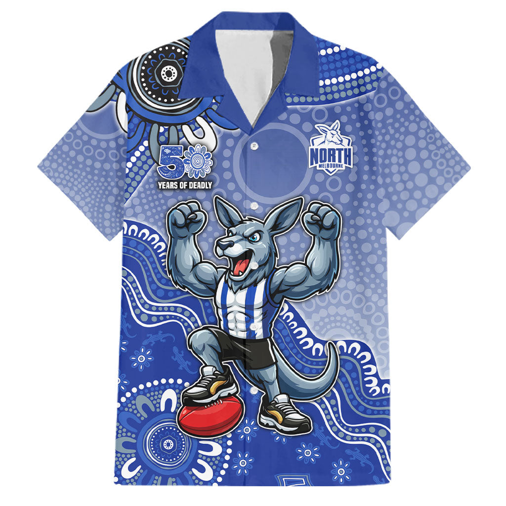 Personalized Kangaroos Football Mascot Family Matching Summer Maxi Dress and Hawaiian Shirt Aboriginal Dot Art Style Vibrant Indigenous Pattern Design