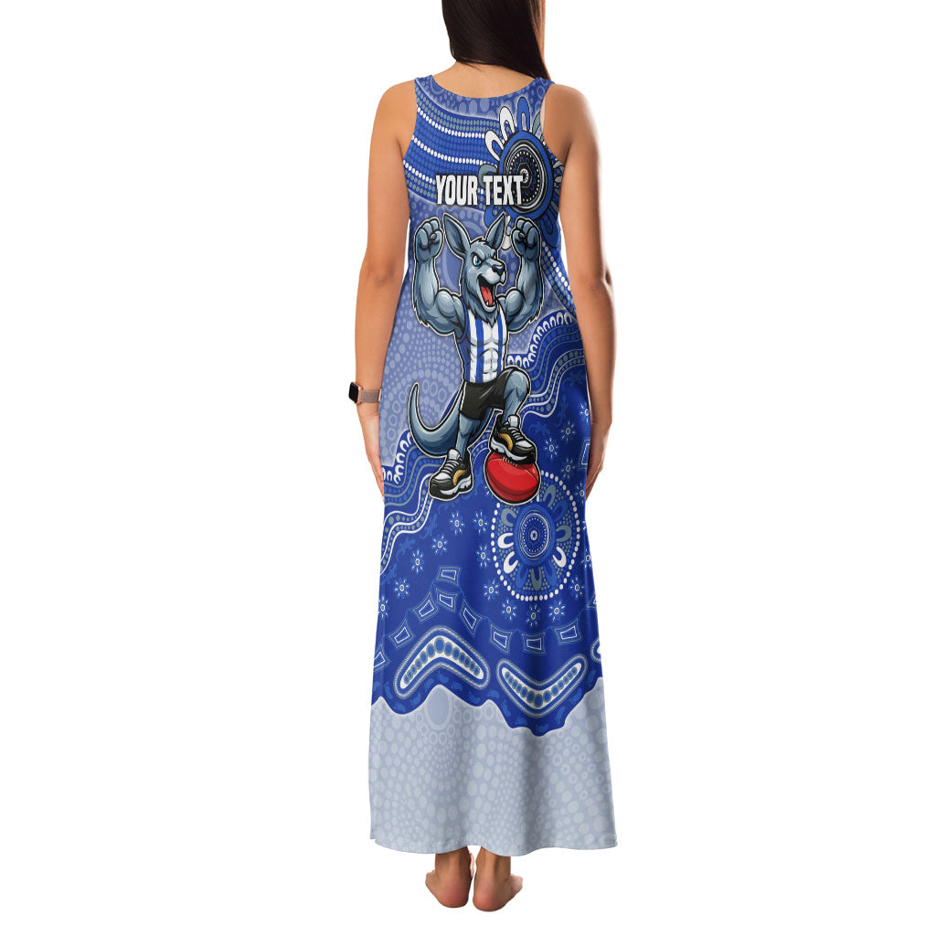 Personalized Kangaroos Football Mascot Family Matching Tank Maxi Dress and Hawaiian Shirt Aboriginal Dot Art Style Vibrant Indigenous Pattern Design