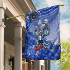 Personalized Kangaroos Football Mascot Garden Flag Aboriginal Dot Art Style Vibrant Indigenous Pattern Design
