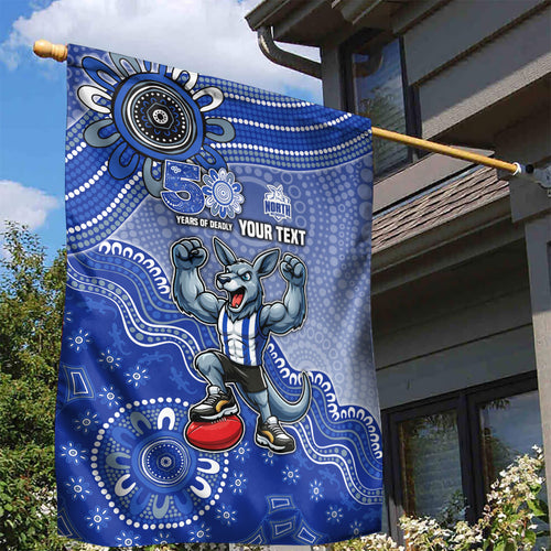 Personalized Kangaroos Football Mascot Garden Flag Aboriginal Dot Art Style Vibrant Indigenous Pattern Design