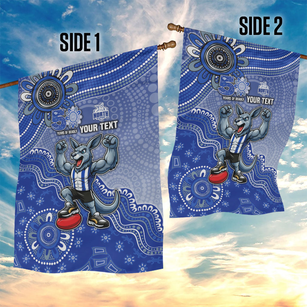 Personalized Kangaroos Football Mascot Garden Flag Aboriginal Dot Art Style Vibrant Indigenous Pattern Design