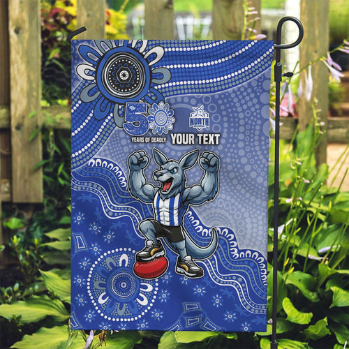 Personalized Kangaroos Football Mascot Garden Flag Aboriginal Dot Art Style Vibrant Indigenous Pattern Design