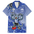 Personalized Kangaroos Football Mascot Hawaiian Shirt Aboriginal Dot Art Style Vibrant Indigenous Pattern Design