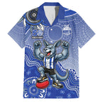 Personalized Kangaroos Football Mascot Hawaiian Shirt Aboriginal Dot Art Style Vibrant Indigenous Pattern Design