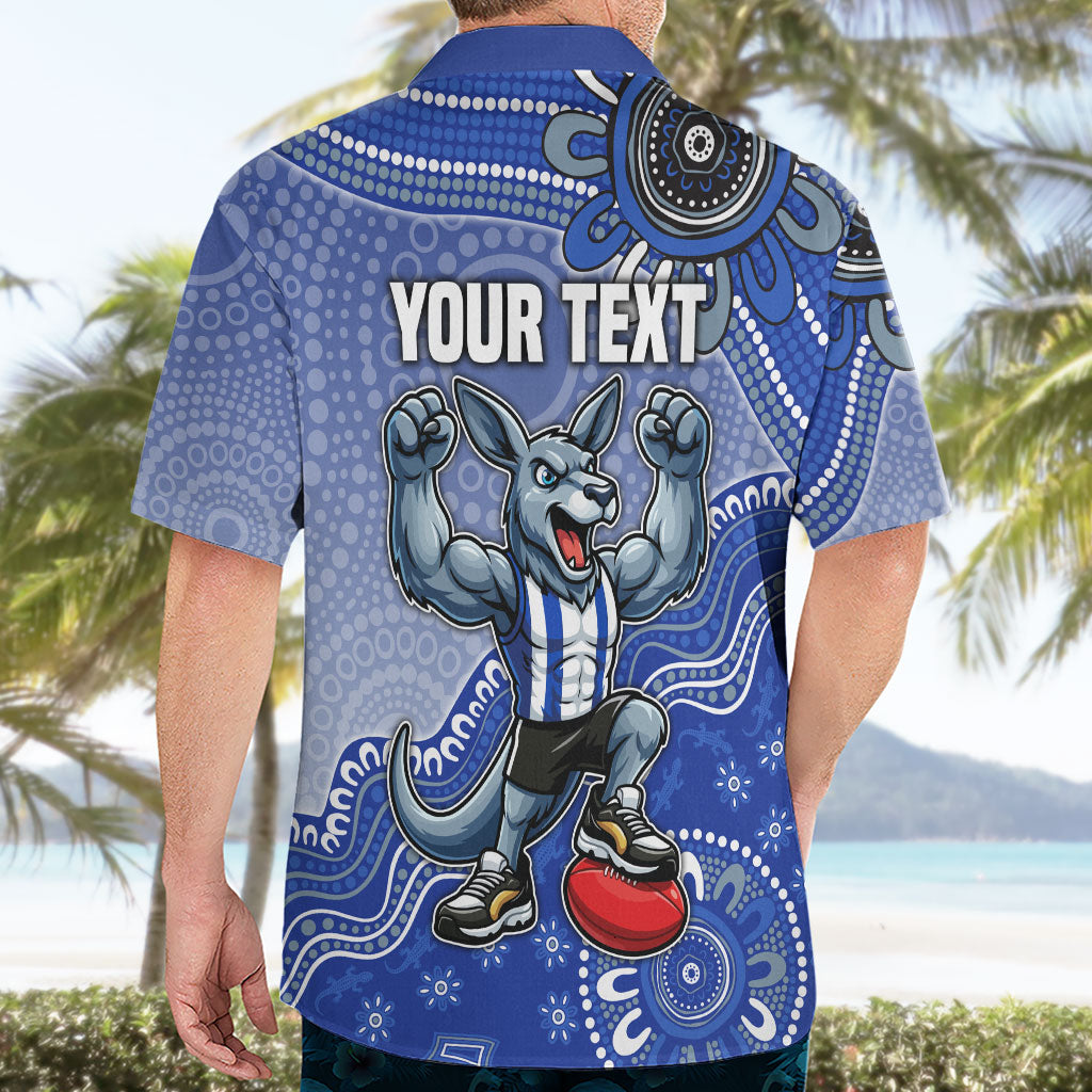 Personalized Kangaroos Football Mascot Hawaiian Shirt Aboriginal Dot Art Style Vibrant Indigenous Pattern Design