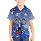 Personalized Kangaroos Football Mascot Hawaiian Shirt Aboriginal Dot Art Style Vibrant Indigenous Pattern Design