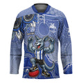 Personalized Kangaroos Football Mascot Hockey Jersey Aboriginal Dot Art Style Vibrant Indigenous Pattern Design