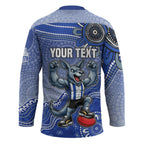 Personalized Kangaroos Football Mascot Hockey Jersey Aboriginal Dot Art Style Vibrant Indigenous Pattern Design