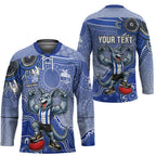 Personalized Kangaroos Football Mascot Hockey Jersey Aboriginal Dot Art Style Vibrant Indigenous Pattern Design