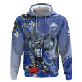 Personalized Kangaroos Football Mascot Hoodie Aboriginal Dot Art Style Vibrant Indigenous Pattern Design