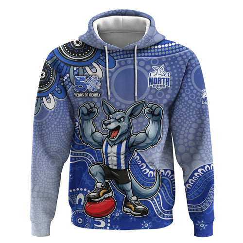 Personalized Kangaroos Football Mascot Hoodie Aboriginal Dot Art Style Vibrant Indigenous Pattern Design