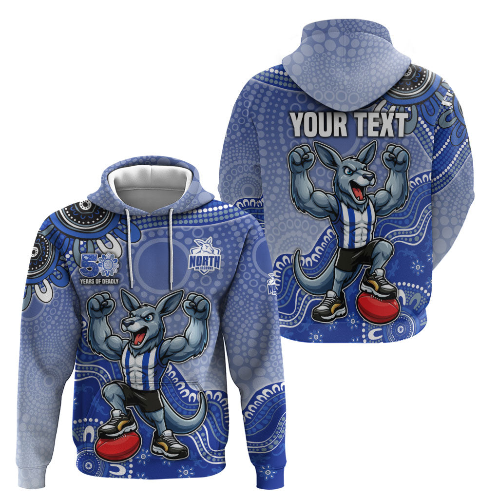 Personalized Kangaroos Football Mascot Hoodie Aboriginal Dot Art Style Vibrant Indigenous Pattern Design