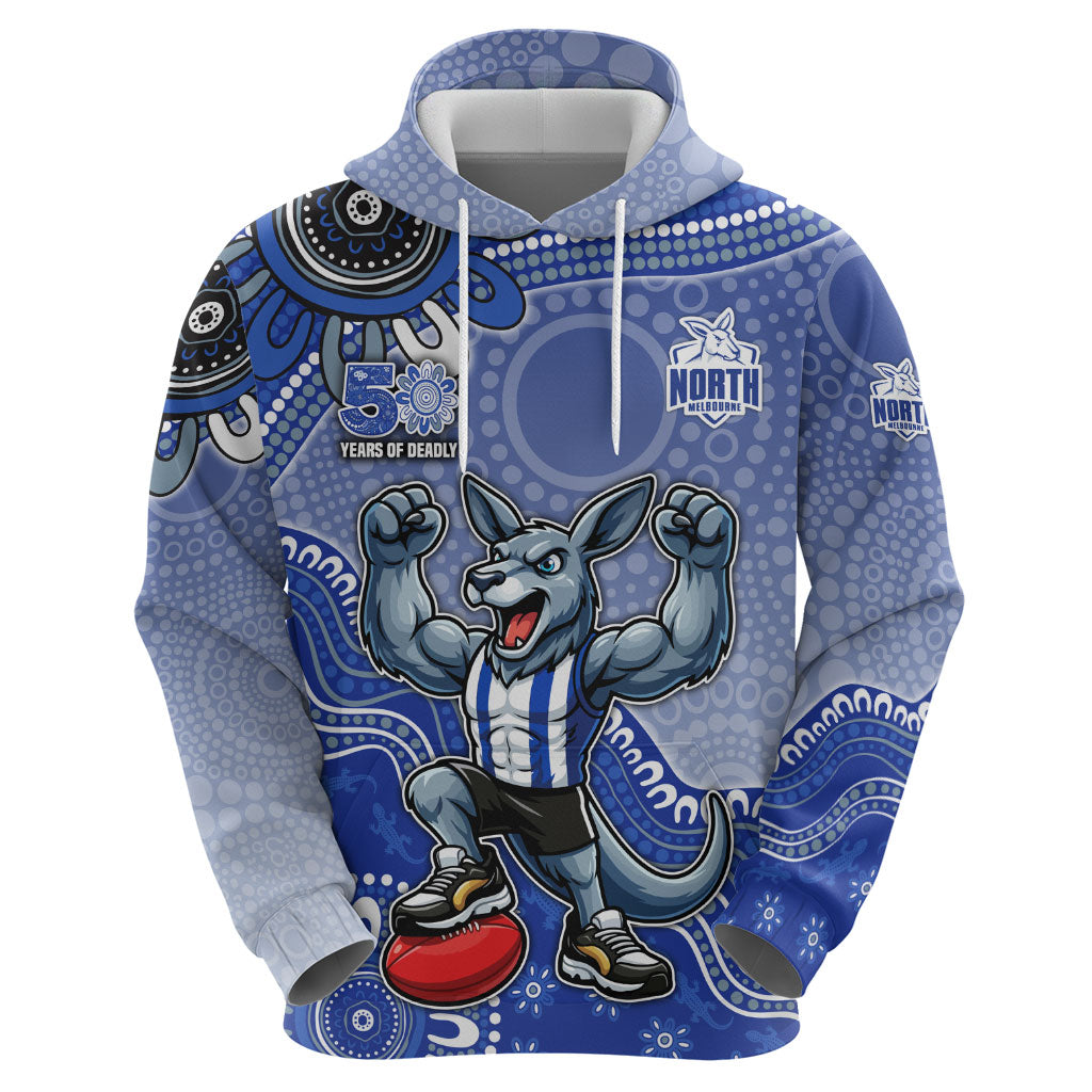 Personalized Kangaroos Football Mascot Hoodie Aboriginal Dot Art Style Vibrant Indigenous Pattern Design