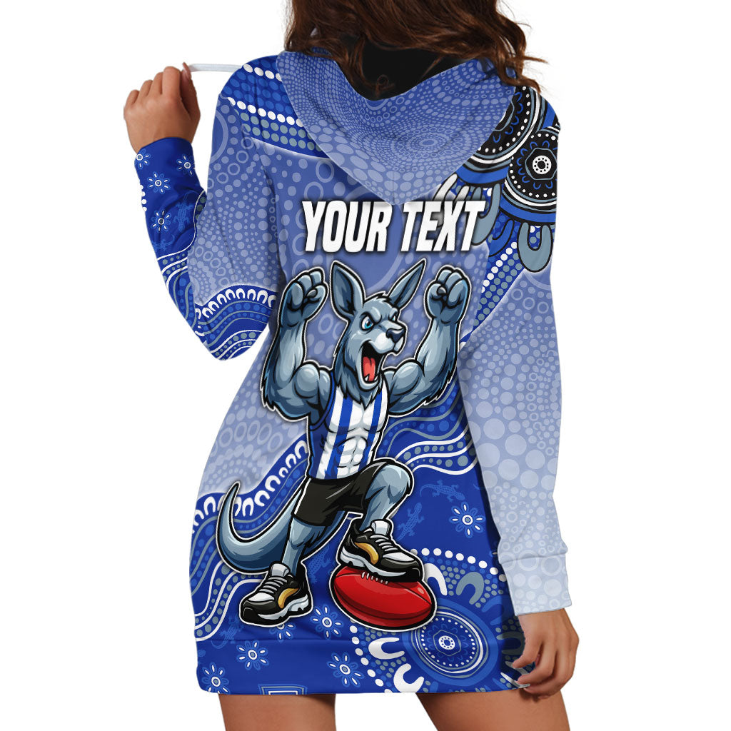 Personalized Kangaroos Football Mascot Hoodie Dress Aboriginal Dot Art Style Vibrant Indigenous Pattern Design