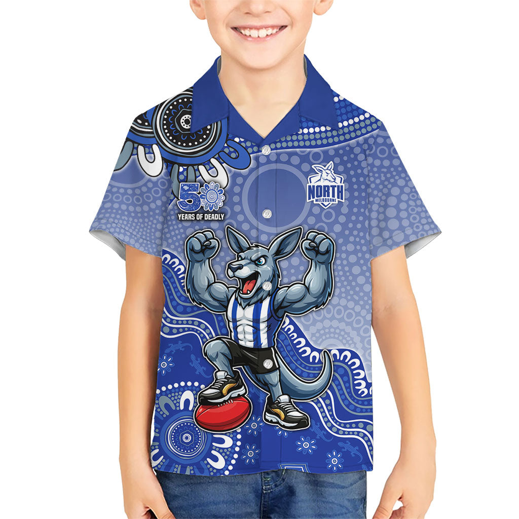 Personalized Kangaroos Football Mascot Kid Hawaiian Shirt Aboriginal Dot Art Style Vibrant Indigenous Pattern Design