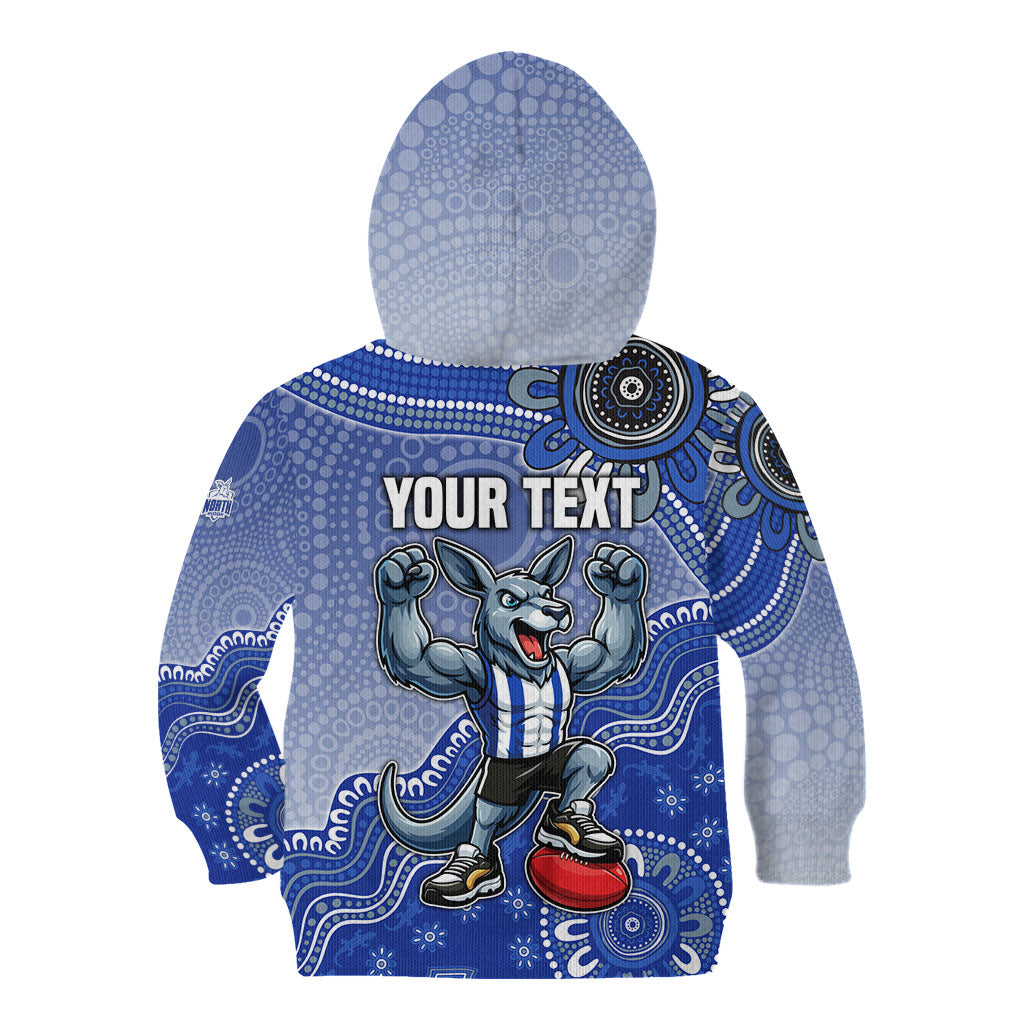 Personalized Kangaroos Football Mascot Kid Hoodie Aboriginal Dot Art Style Vibrant Indigenous Pattern Design