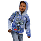 Personalized Kangaroos Football Mascot Kid Hoodie Aboriginal Dot Art Style Vibrant Indigenous Pattern Design