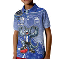 Personalized Kangaroos Football Mascot Kid Polo Shirt Aboriginal Dot Art Style Vibrant Indigenous Pattern Design