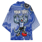 Personalized Kangaroos Football Mascot Kimono Aboriginal Dot Art Style Vibrant Indigenous Pattern Design