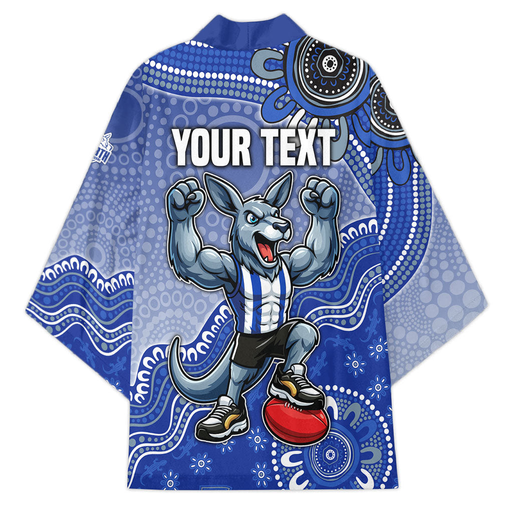Personalized Kangaroos Football Mascot Kimono Aboriginal Dot Art Style Vibrant Indigenous Pattern Design