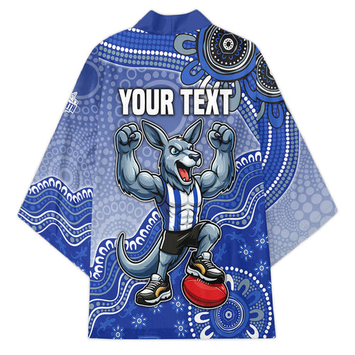 Personalized Kangaroos Football Mascot Kimono Aboriginal Dot Art Style Vibrant Indigenous Pattern Design