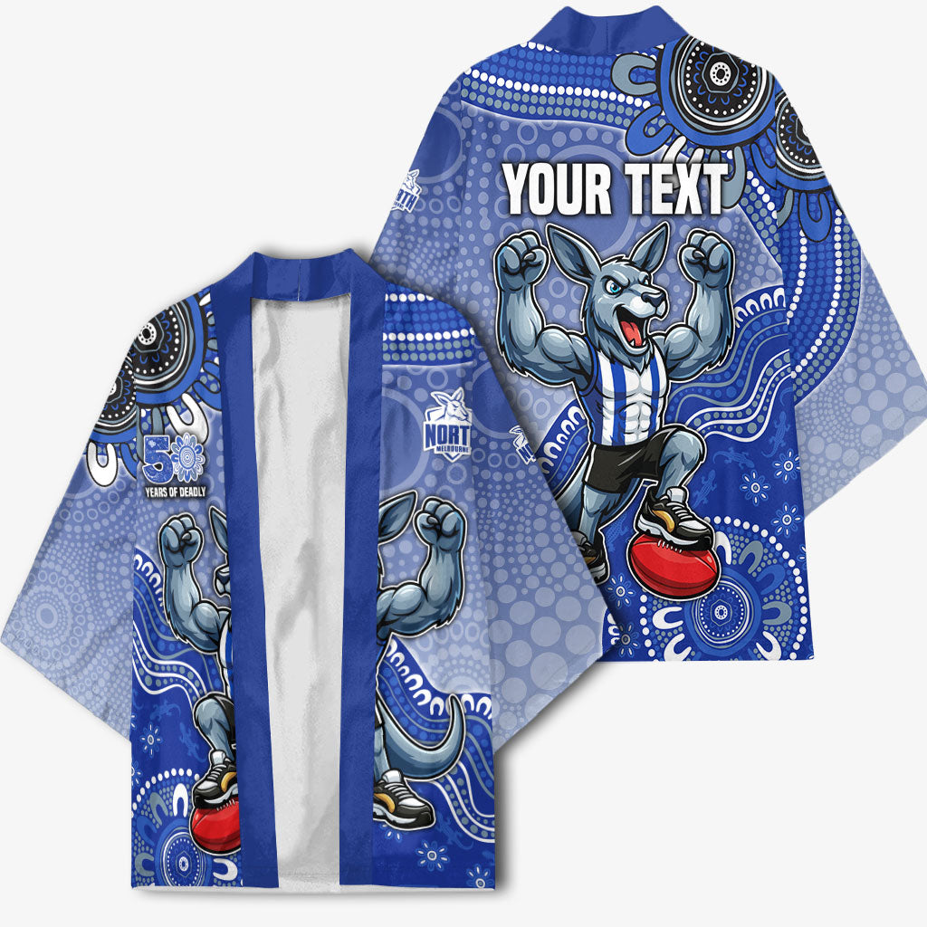 Personalized Kangaroos Football Mascot Kimono Aboriginal Dot Art Style Vibrant Indigenous Pattern Design