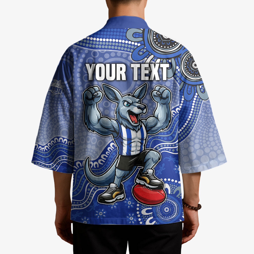 Personalized Kangaroos Football Mascot Kimono Aboriginal Dot Art Style Vibrant Indigenous Pattern Design