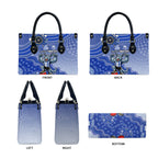 Personalized Kangaroos Football Mascot Leather Bag Aboriginal Dot Art Style Vibrant Indigenous Pattern Design