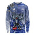 Personalized Kangaroos Football Mascot Long Sleeve Shirt Aboriginal Dot Art Style Vibrant Indigenous Pattern Design