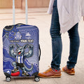 Personalized Kangaroos Football Mascot Luggage Cover Aboriginal Dot Art Style Vibrant Indigenous Pattern Design