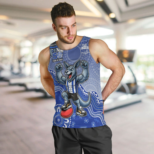 Personalized Kangaroos Football Mascot Men Tank Top Aboriginal Dot Art Style Vibrant Indigenous Pattern Design