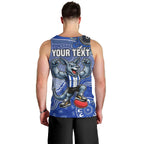 Personalized Kangaroos Football Mascot Men Tank Top Aboriginal Dot Art Style Vibrant Indigenous Pattern Design