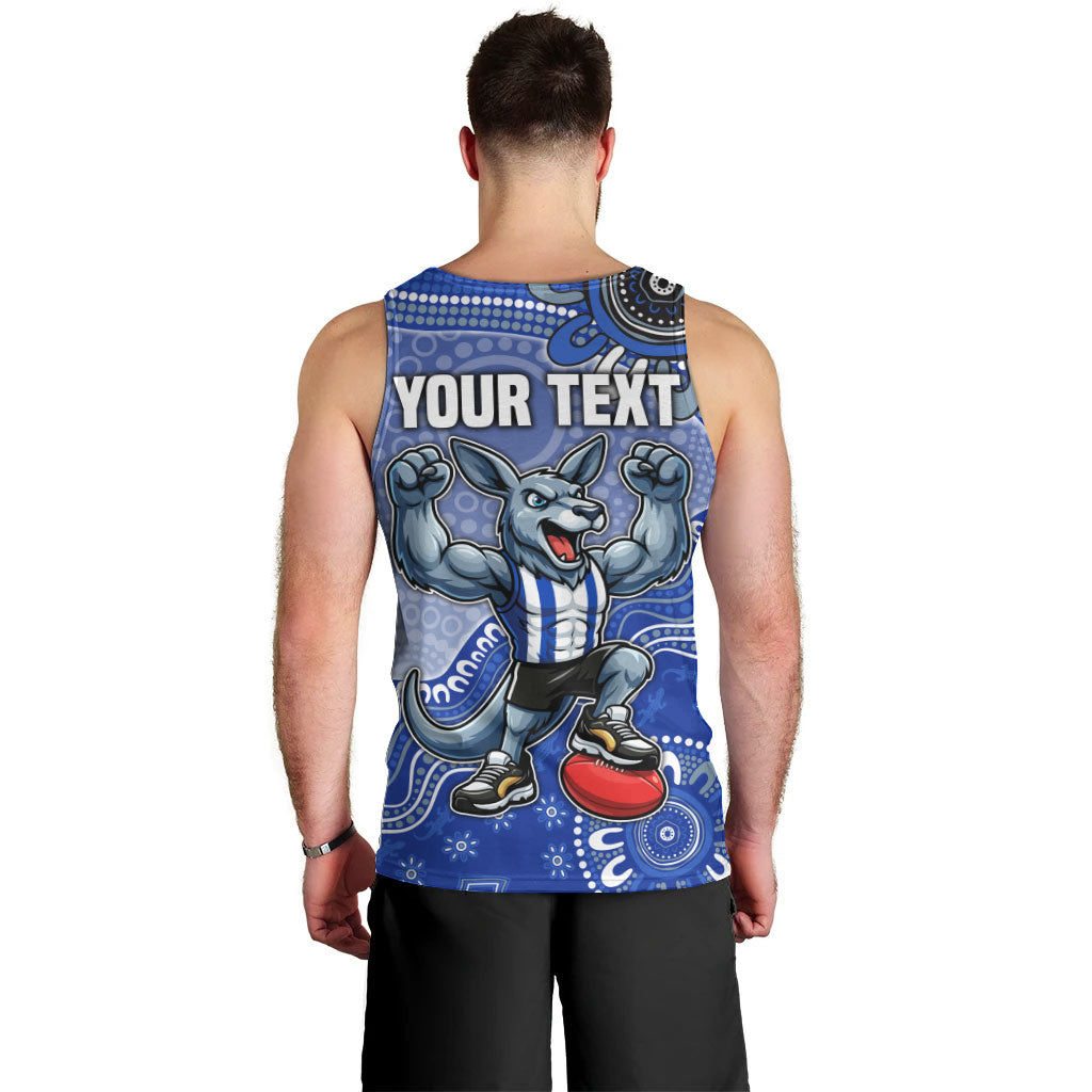 Personalized Kangaroos Football Mascot Men Tank Top Aboriginal Dot Art Style Vibrant Indigenous Pattern Design