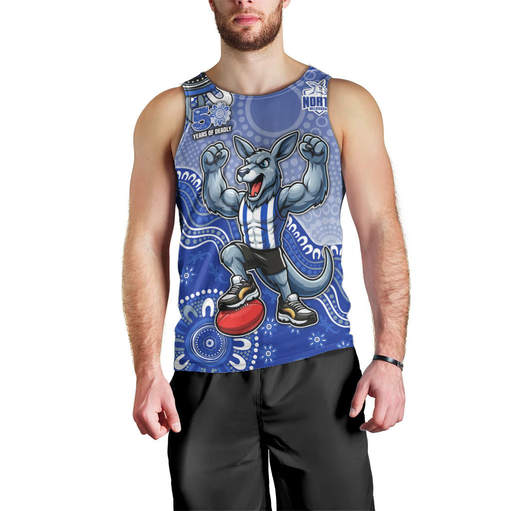 Personalized Kangaroos Football Mascot Men Tank Top Aboriginal Dot Art Style Vibrant Indigenous Pattern Design