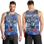 Personalized Kangaroos Football Mascot Men Tank Top Aboriginal Dot Art Style Vibrant Indigenous Pattern Design