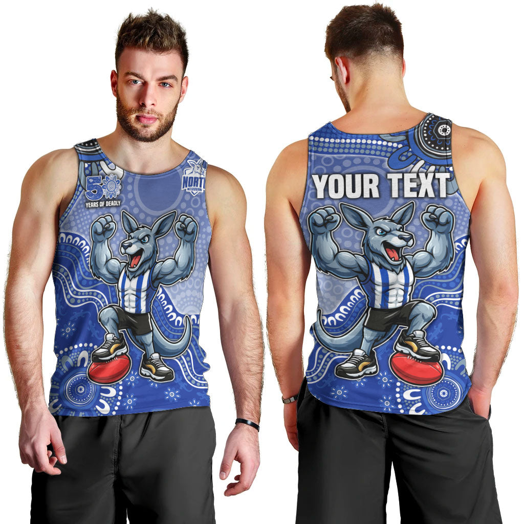 Personalized Kangaroos Football Mascot Men Tank Top Aboriginal Dot Art Style Vibrant Indigenous Pattern Design