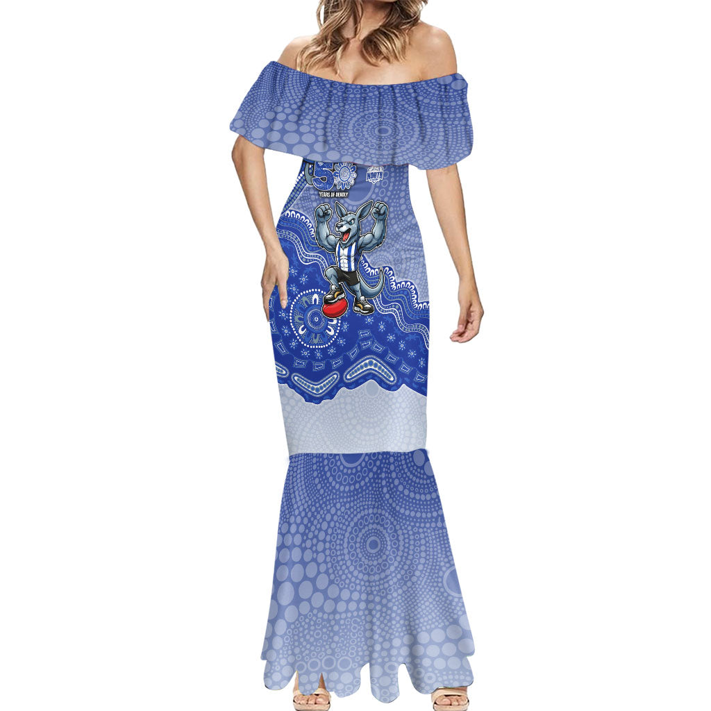 Personalized Kangaroos Football Mascot Mermaid Dress Aboriginal Dot Art Style Vibrant Indigenous Pattern Design