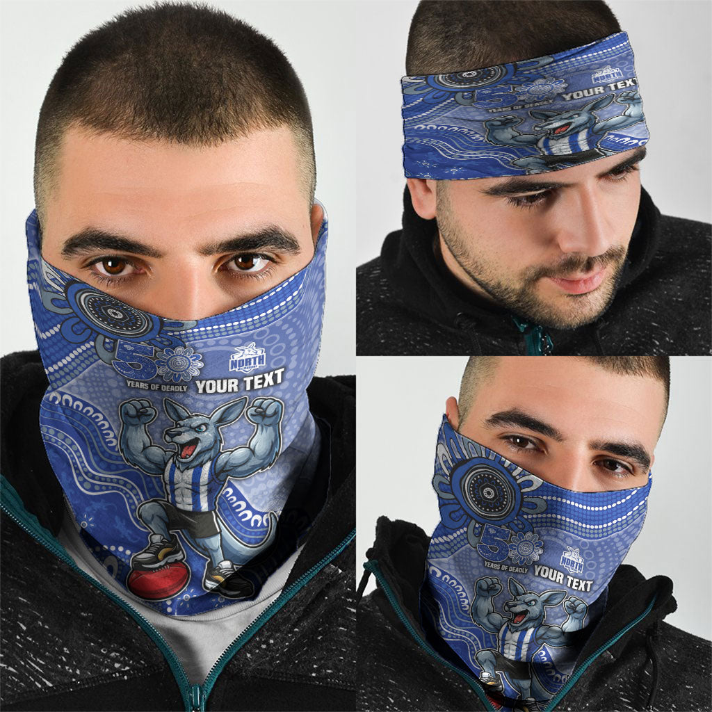 Personalized Kangaroos Football Mascot Neck Gaiter Aboriginal Dot Art Style Vibrant Indigenous Pattern Design