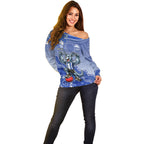 Personalized Kangaroos Football Mascot Off Shoulder Sweater Aboriginal Dot Art Style Vibrant Indigenous Pattern Design