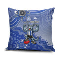 Personalized Kangaroos Football Mascot Pillow Cover Aboriginal Dot Art Style Vibrant Indigenous Pattern Design