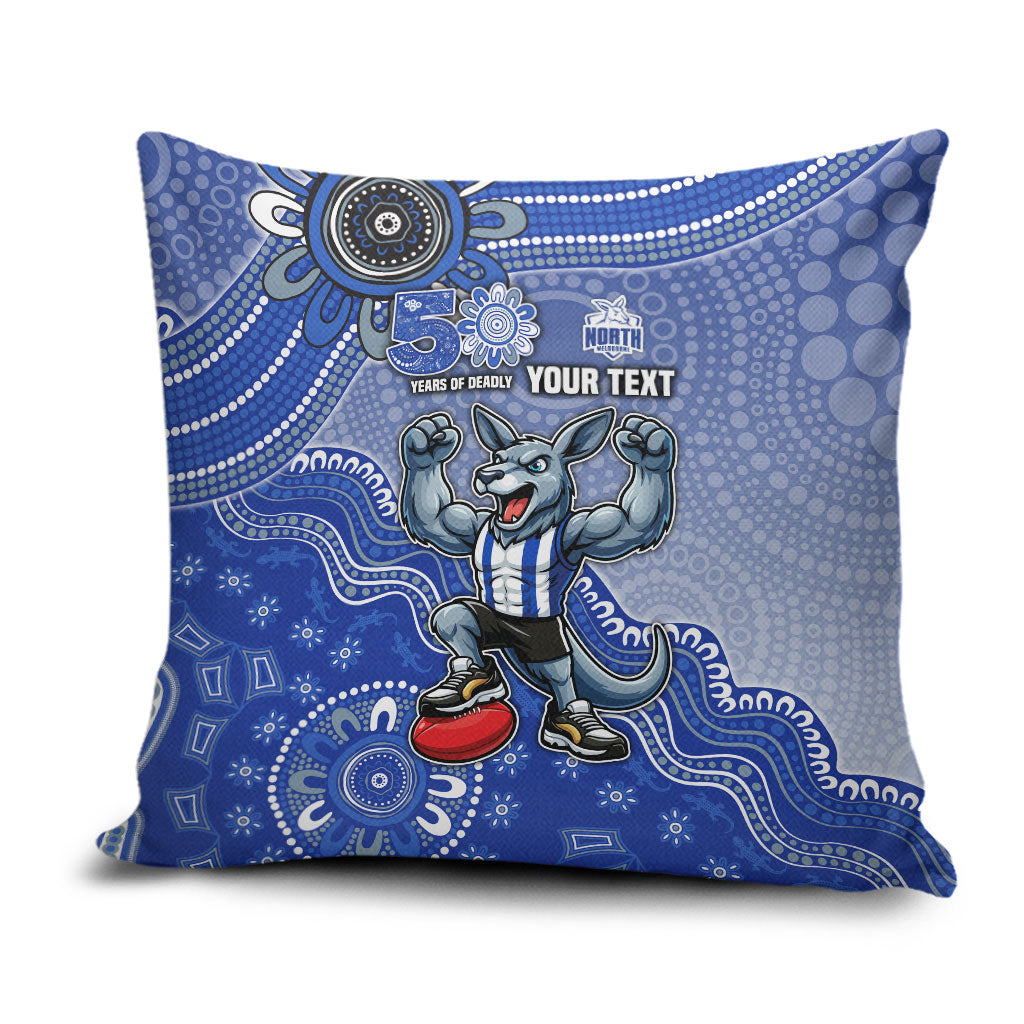 Personalized Kangaroos Football Mascot Pillow Cover Aboriginal Dot Art Style Vibrant Indigenous Pattern Design